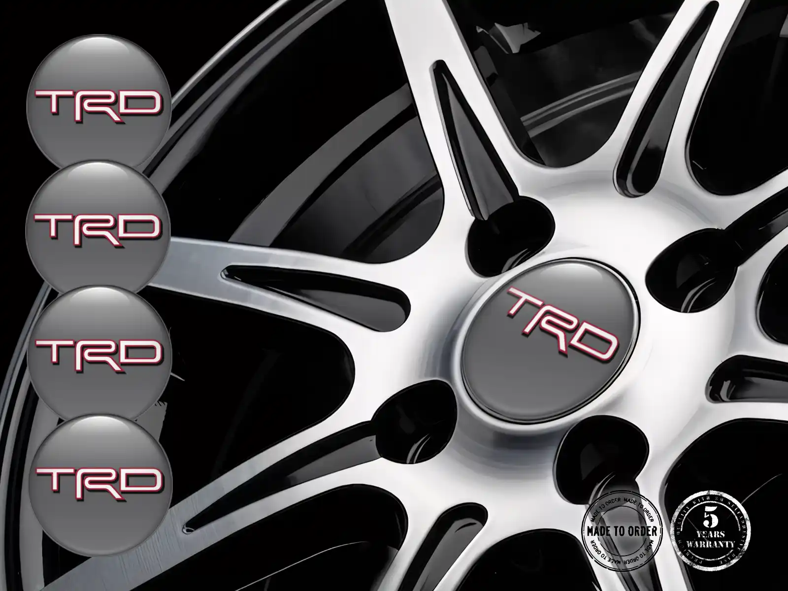 Toyota TRD Pegatinas Bombadas Tuning Vector Flujo Radiante